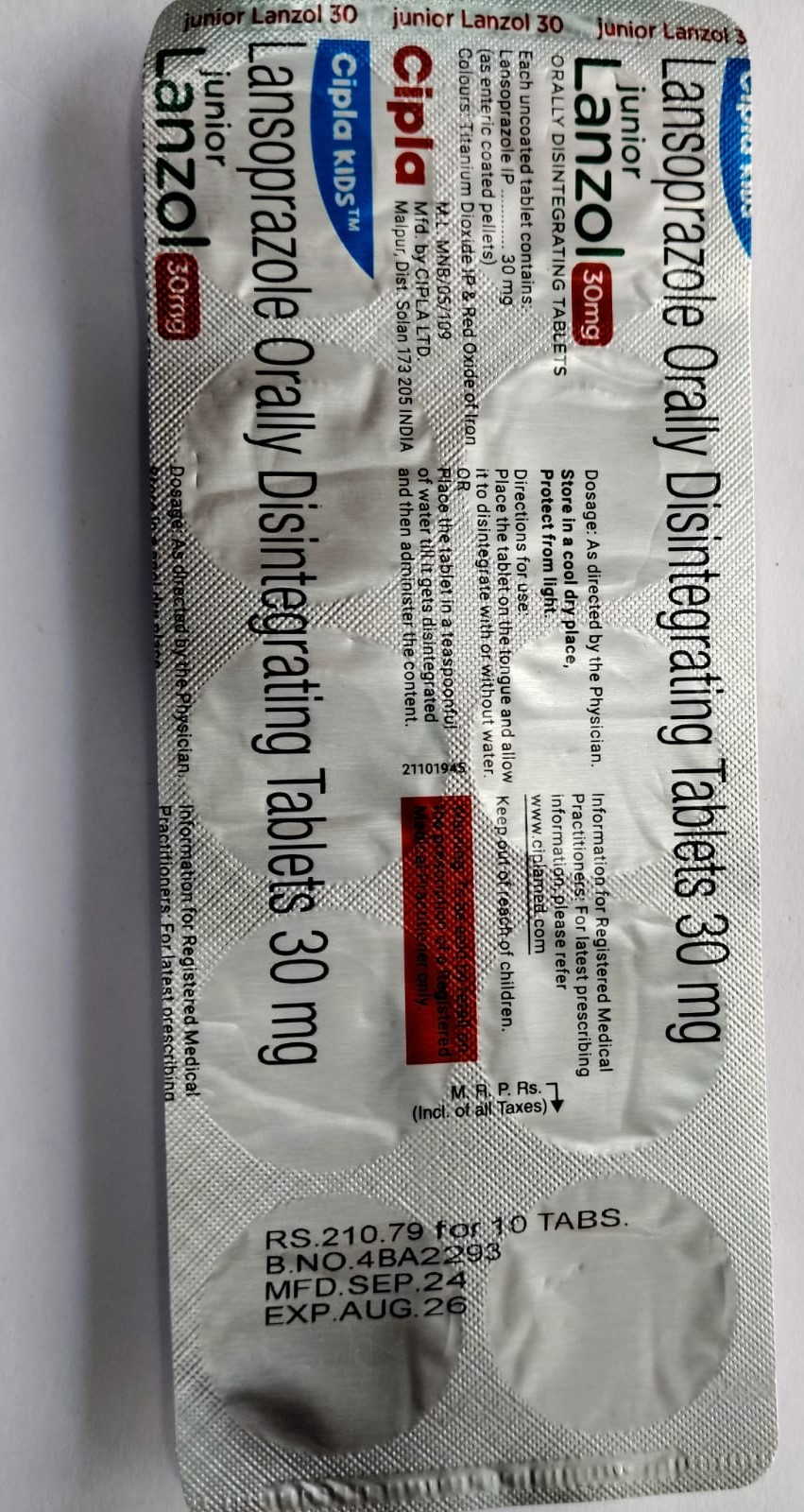 LANZOL JUNIOR 30 MG TAB - Image 2
