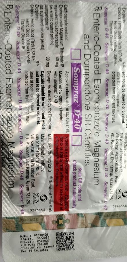 SOMPRAZ D 40 MG CAP - Image 2